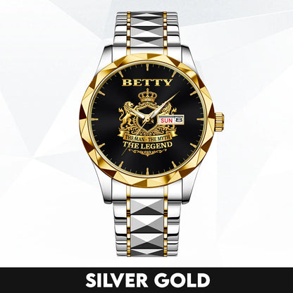 The Man The Myth The Legend Gold Lion Crest Watch BETTY M1-W40