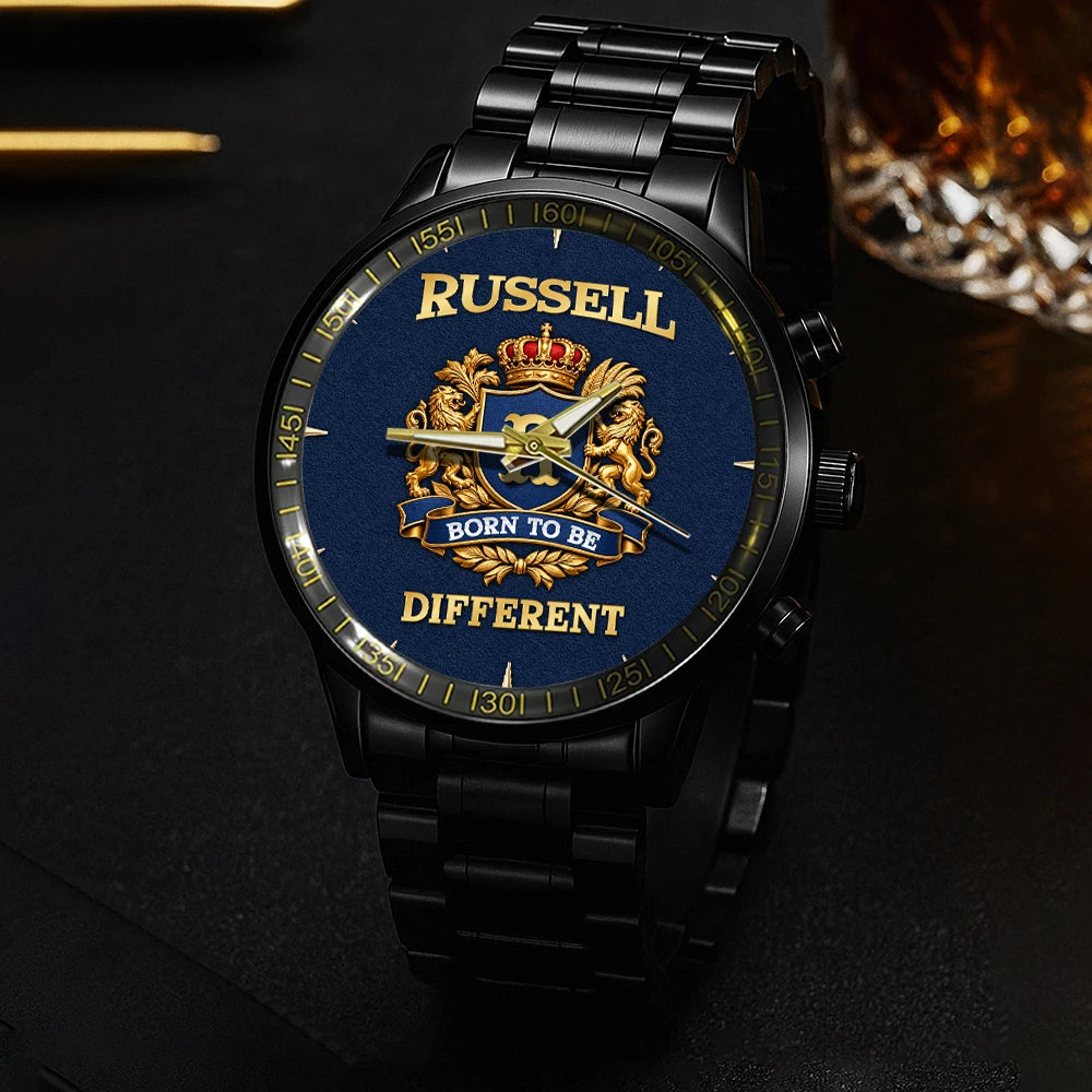 Personalized Born to Be Different Gold Logo Blue Watch RUSSELL M1-W25