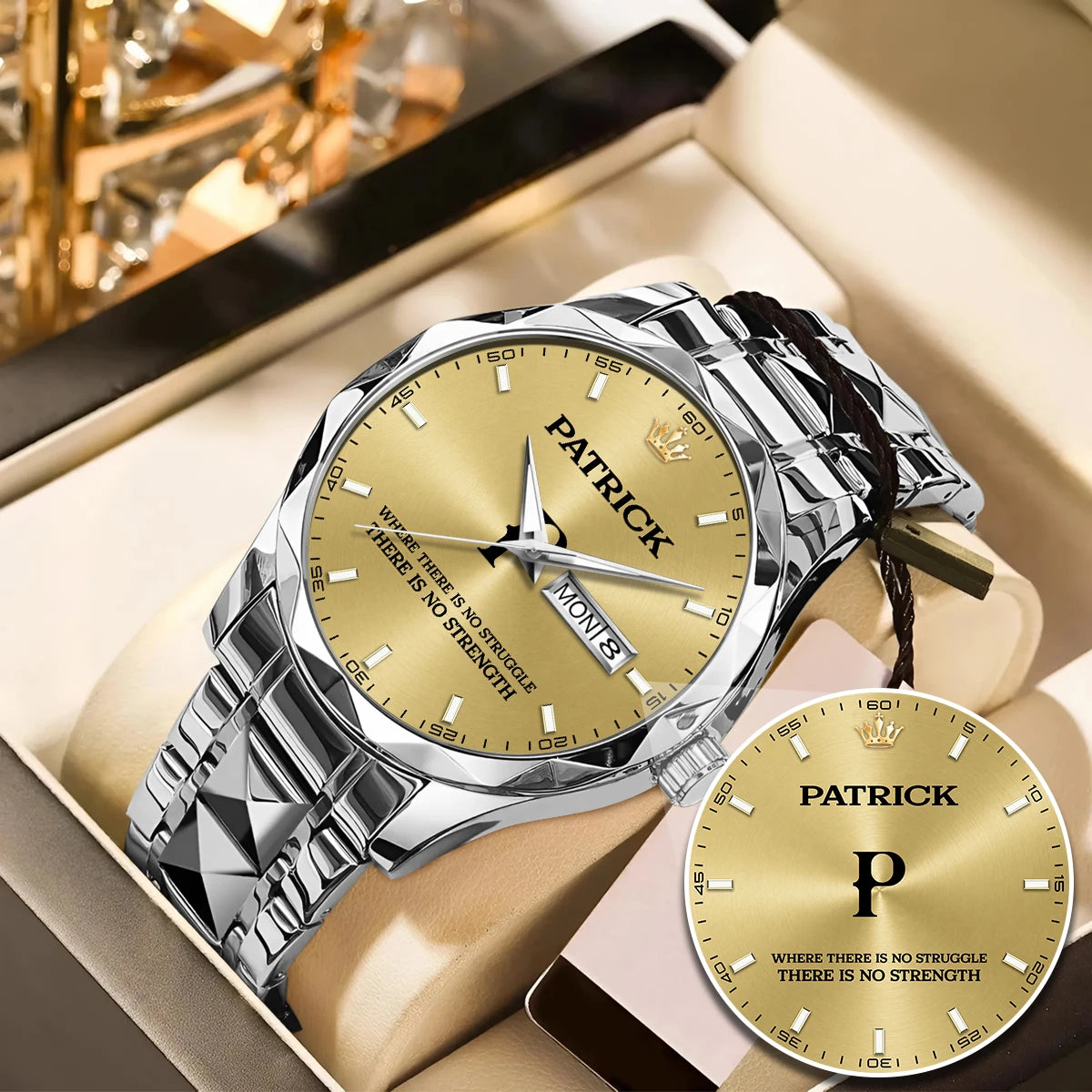 No Struggle No Strength Luxury Gold Watch PATRICK M1-W27