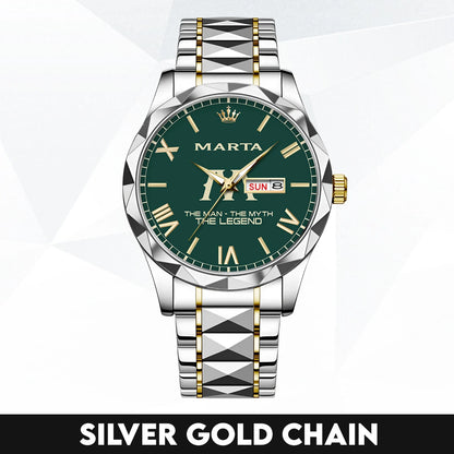 The Man The Myth The Legend Gold & Green Watch MARTA M1-W32