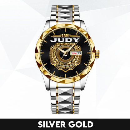 I Am Name I May Not Be Perfect Gold Watch JUDY M1-W41