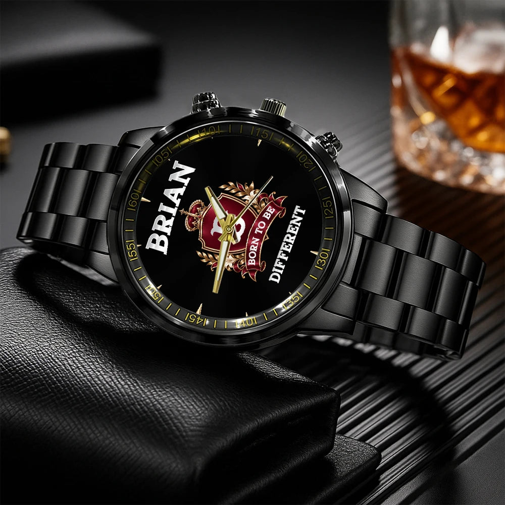 Personalized Born to Be Different Burgundy Crest Watch BRIAN M1-W24