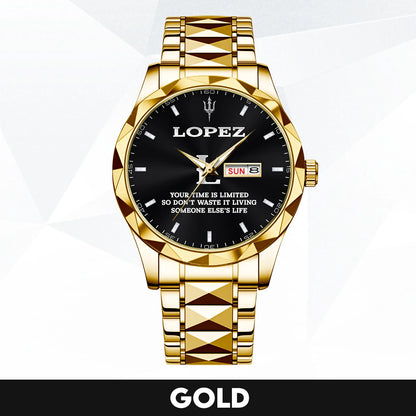 Your Time Is Limited Don't Waste It Living Someone Else's Life Silver Watch LOPEZ M1-W30