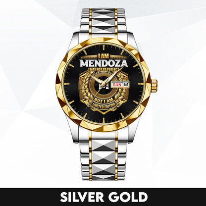 I Am Name I May Not Be Perfect Gold Watch MENDOZA M1-W41