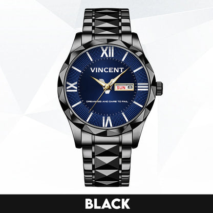 Blue & Silver Watch Dream Big and Dare to Fail VINCENT M1-W36