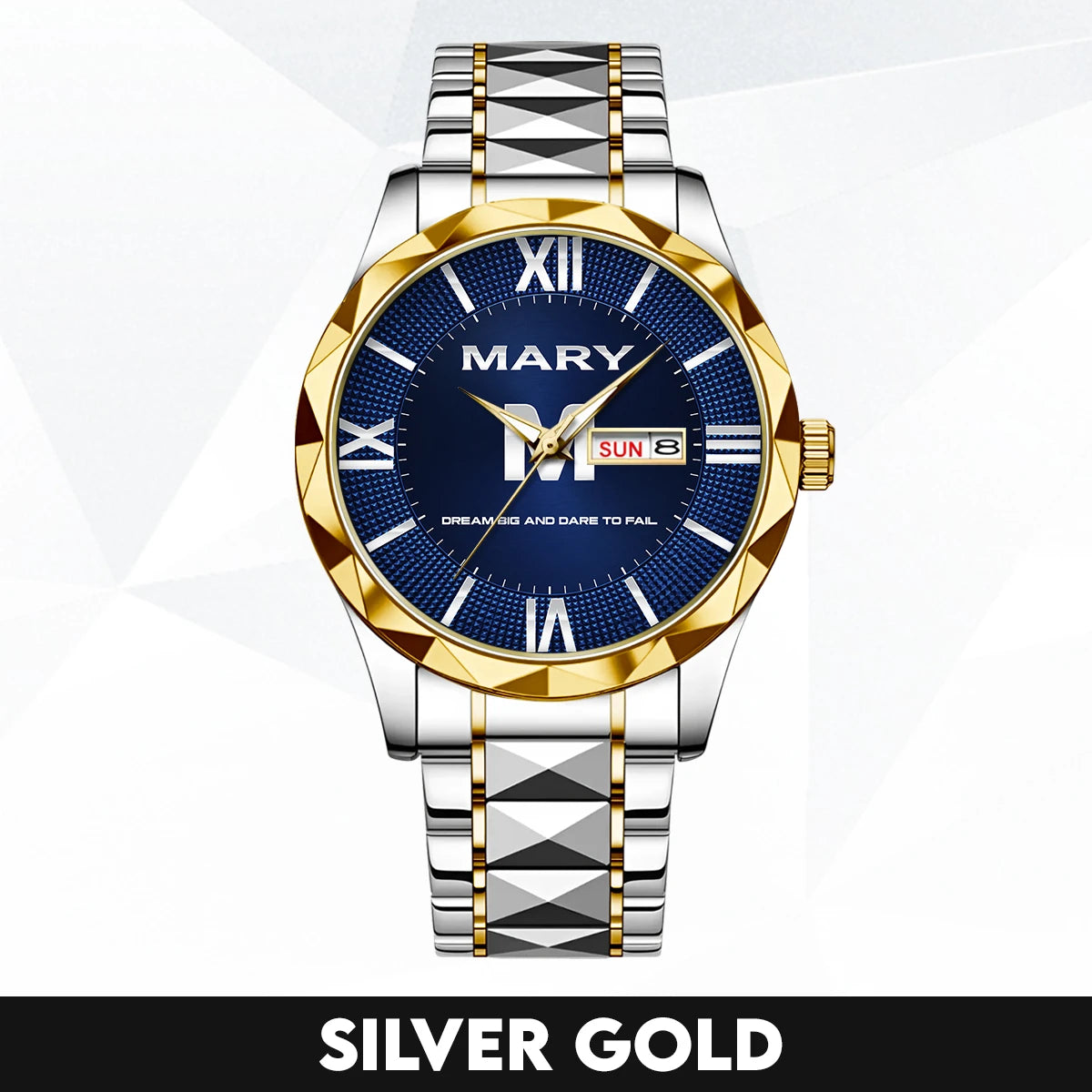 Blue & Silver Watch Dream Big and Dare to Fail MARY M1-W36