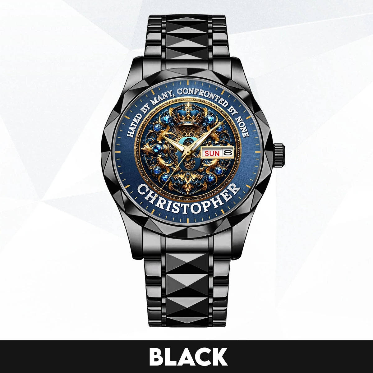 Hated By Many Confronted By None Golden Blue Watch CHRISTOPHER M1-W15