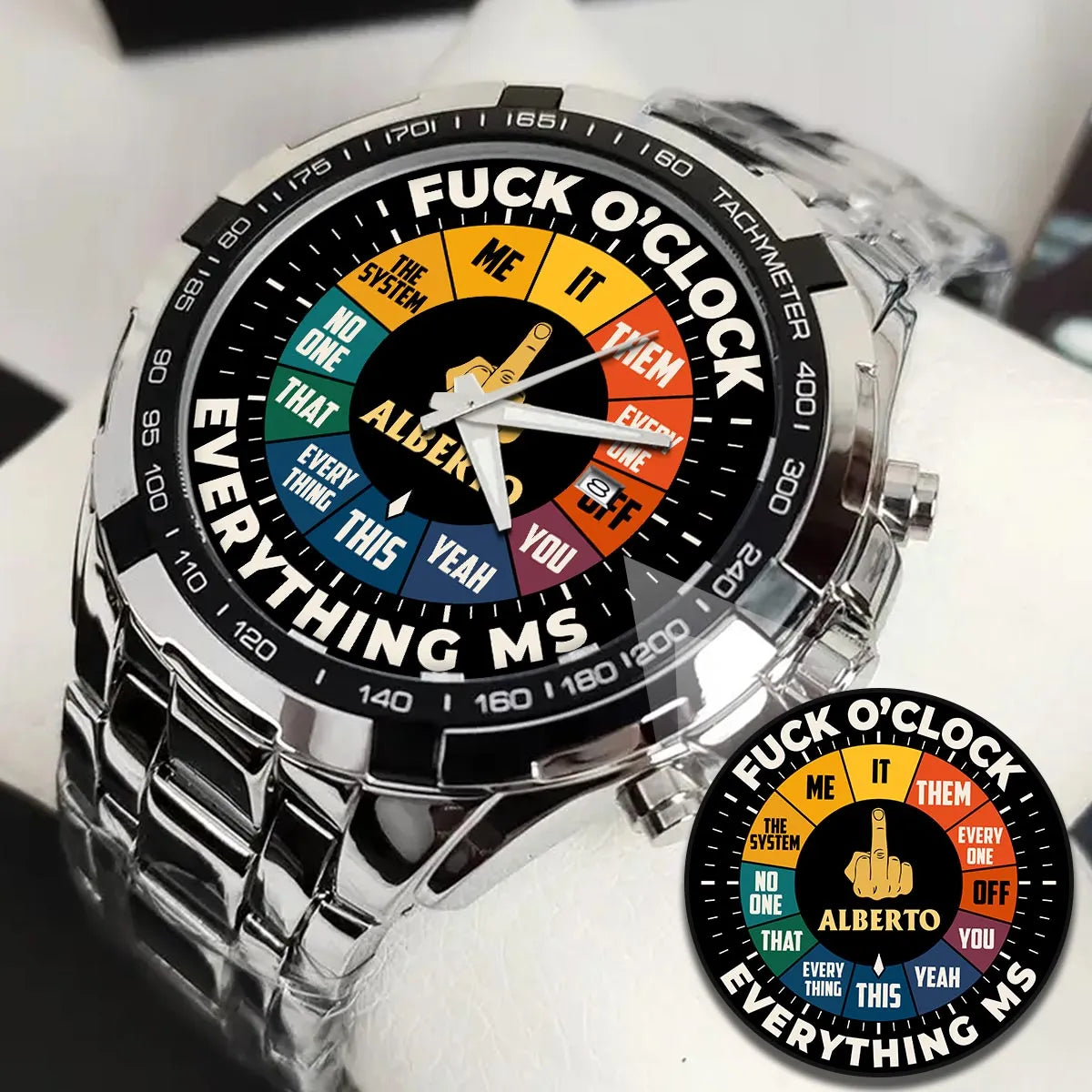 ALBERTO 13K1-438 Alloy-Quatz-Men Watch, Personalized Premium Gift for Anniversary