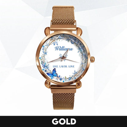 Live Laugh Love Blue Wreath Watch WILLIAMS M1-W9
