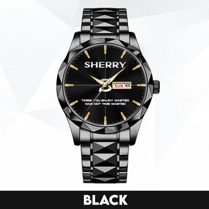 Gold & Black Watch Time You Enjoy Wasting Was Not Time Wasted SHERRY M1-W35