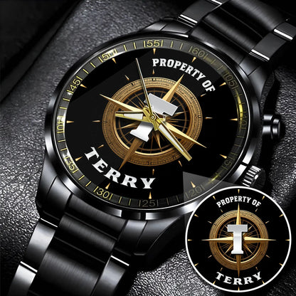 Property Of Your Name Compass Watch TERRY M1-W18