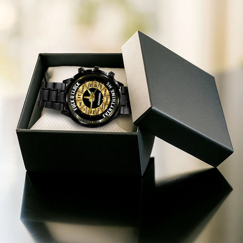 FERNANDES 13K1-485 Personalized Attitude Watch – Funny Middle Finger Gift