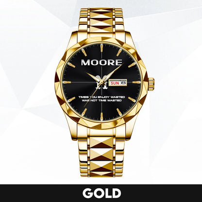 Gold & Black Watch Time You Enjoy Wasting Was Not Time Wasted MOORE M1-W35