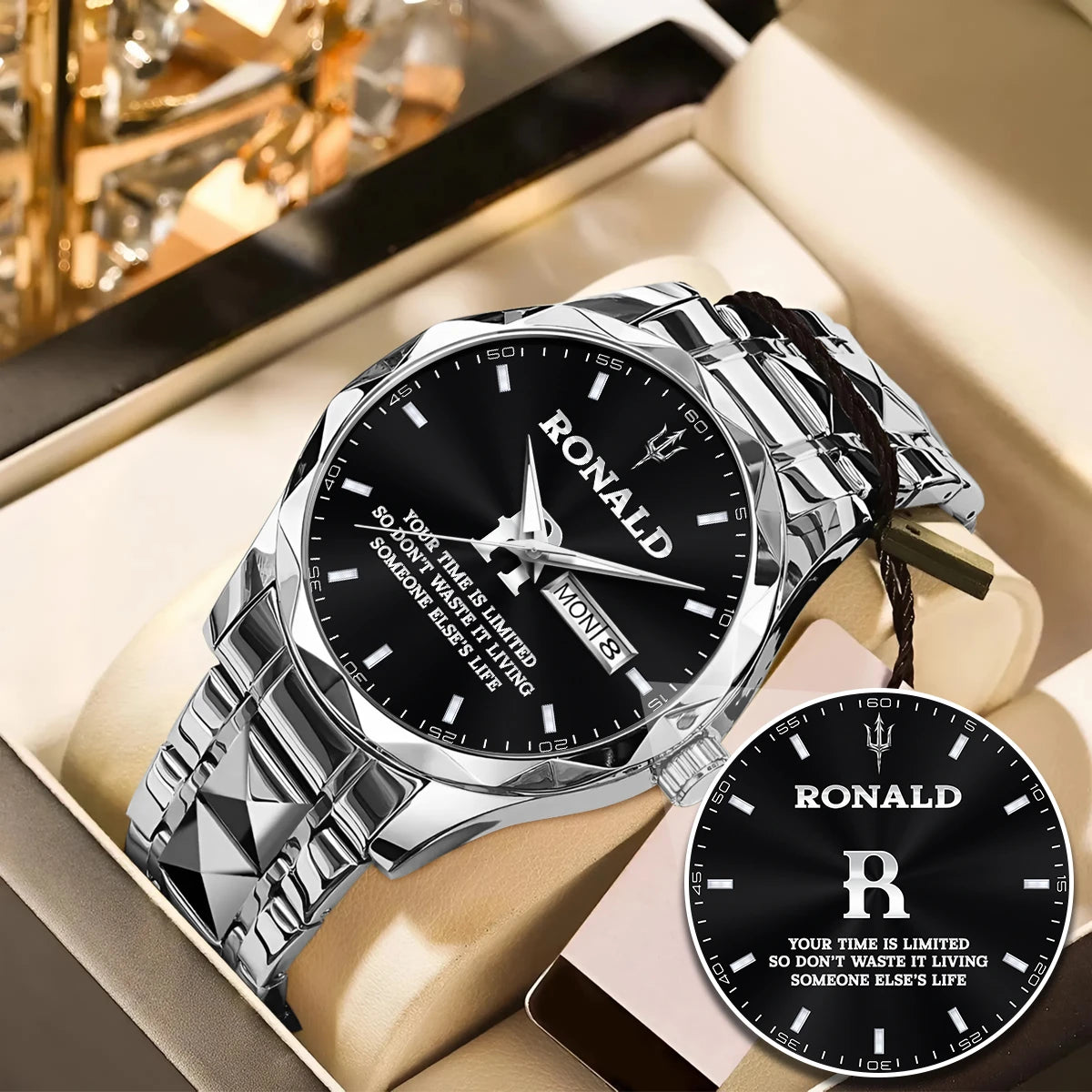Your Time Is Limited Don't Waste It Living Someone Else's Life Silver Watch RONALD M1-W30