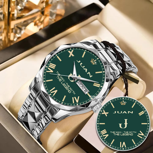 The Man The Myth The Legend Gold & Green Watch JUAN M1-W32