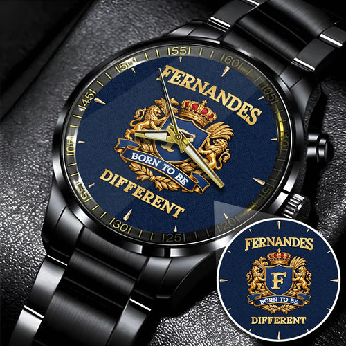Personalized Born to Be Different Gold Logo Blue Watch FERNANDES M1-W25
