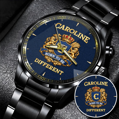 Personalized Born to Be Different Gold Logo Blue Watch CAROLINE M1-W25
