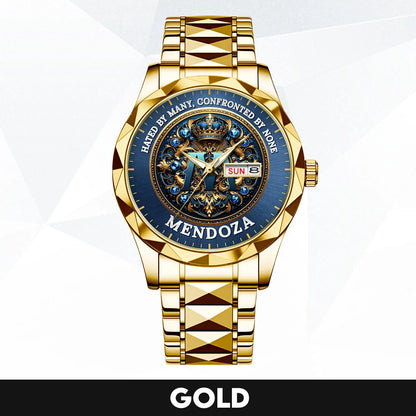 Hated By Many Confronted By None Golden Blue Watch MENDOZA M1-W15