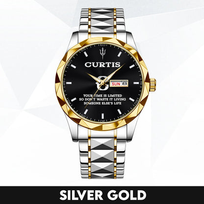 Your Time Is Limited Don't Waste It Living Someone Else's Life Silver Watch CURTIS M1-W30