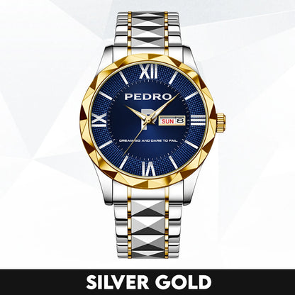 Blue & Silver Watch Dream Big and Dare to Fail PEDRO M1-W36