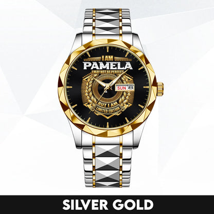 I Am Name I May Not Be Perfect Gold Watch PAMELA M1-W41