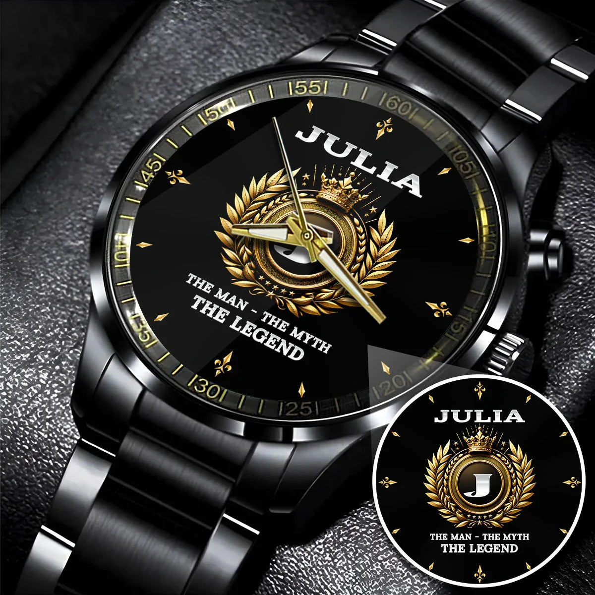 The Man The Myth The Legend Olive Crown Watch JULIA M1-W5