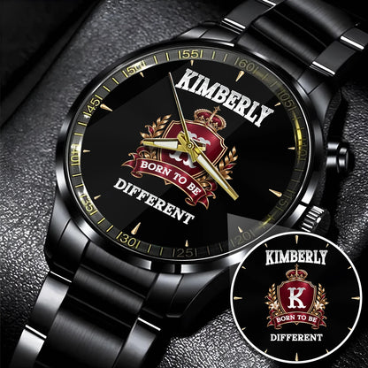 Personalized Born to Be Different Burgundy Crest Watch KIMBERLY M1-W24