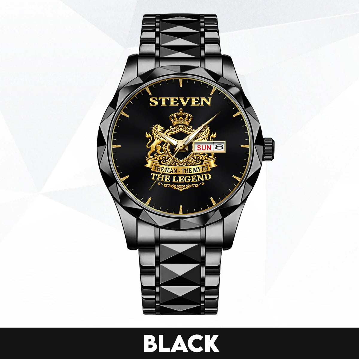 The Man The Myth The Legend Gold Lion Crest Watch STEVEN M1-W40