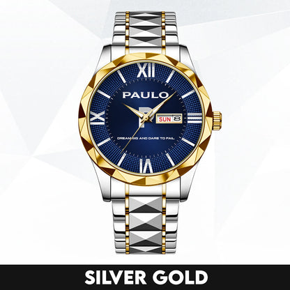 Blue & Silver Watch Dream Big and Dare to Fail PAULO M1-W36