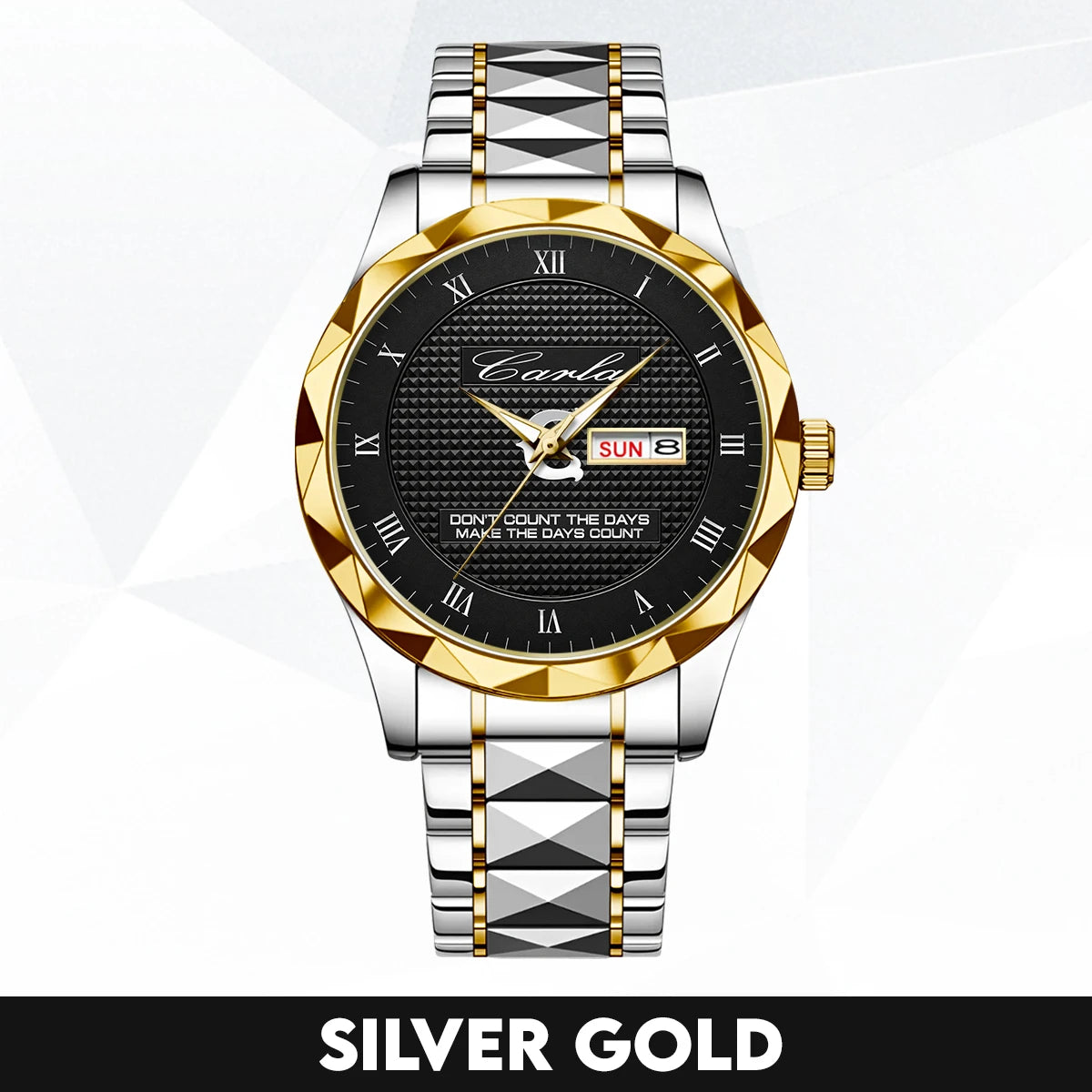 Silver & Black Watch Make the Days Count CARLA M1-W34