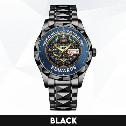 Hated By Many Confronted By None Golden Blue Watch EDWARDS M1-W15