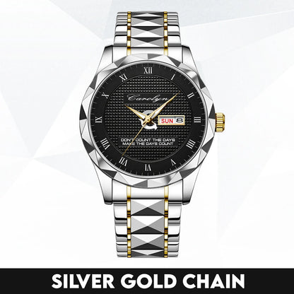 Silver & Black Watch Make the Days Count CAROLYN M1-W34