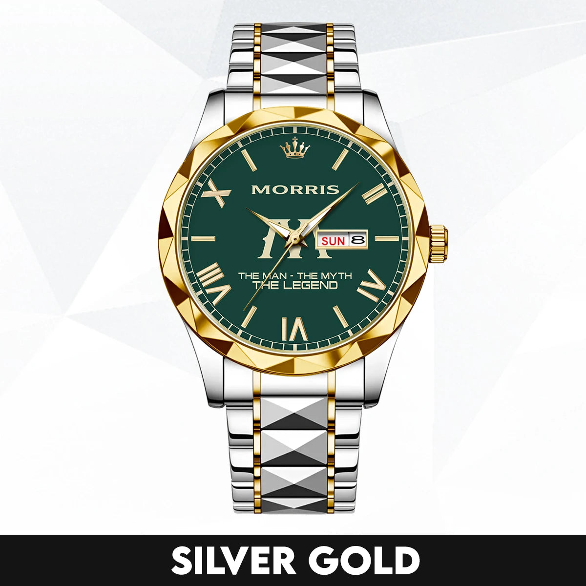 The Man The Myth The Legend Gold & Green Watch MORRIS M1-W32