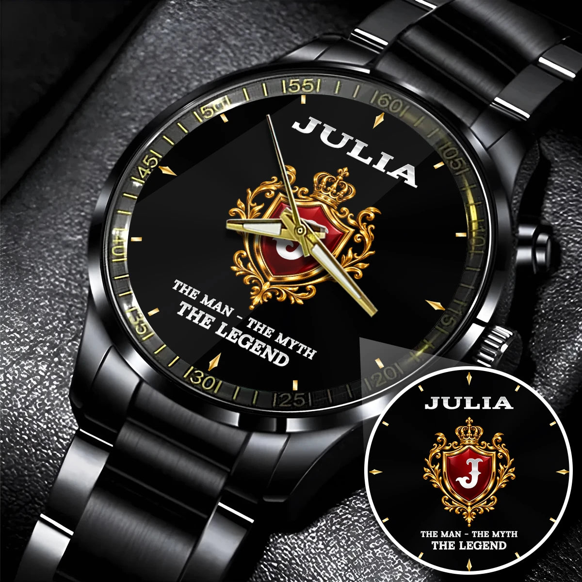 The Man The Myth The Legend Gold Crest Watch JULIA M1-W23