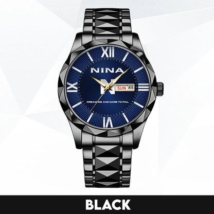 Blue & Silver Watch Dream Big and Dare to Fail NINA M1-W36