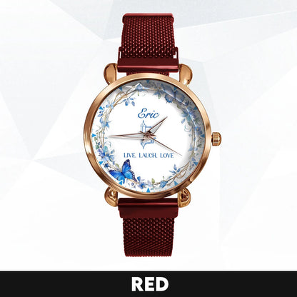 Live Laugh Love Blue Wreath Watch ERIC M1-W9