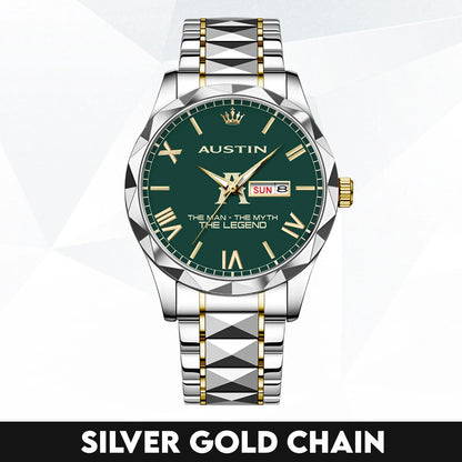 The Man The Myth The Legend Gold & Green Watch AUSTIN M1-W32