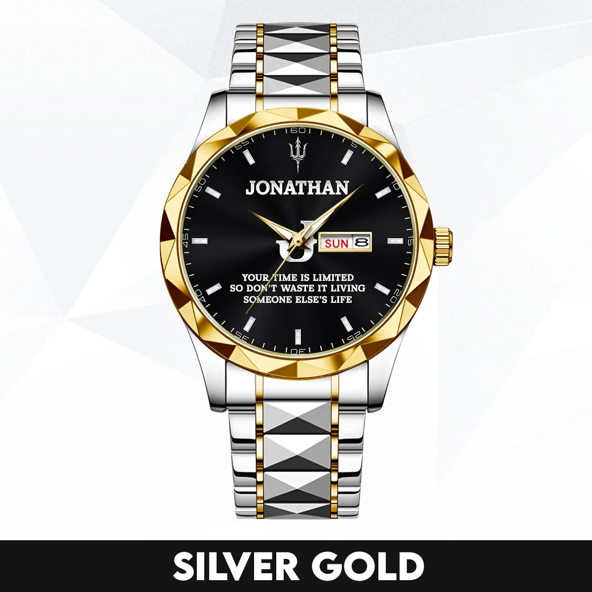 Your Time Is Limited Don't Waste It Living Someone Else's Life Silver Watch JONATHAN M1-W30