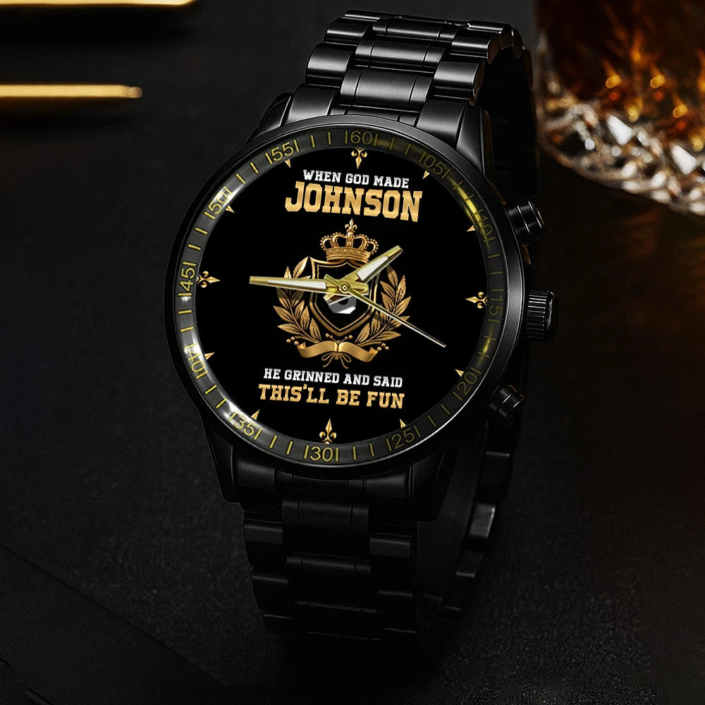 God Made Your Name Custom Watch JOHNSON M1-W12