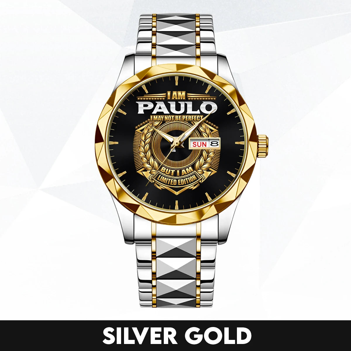 I Am Name I May Not Be Perfect Gold Watch PAULO M1-W41