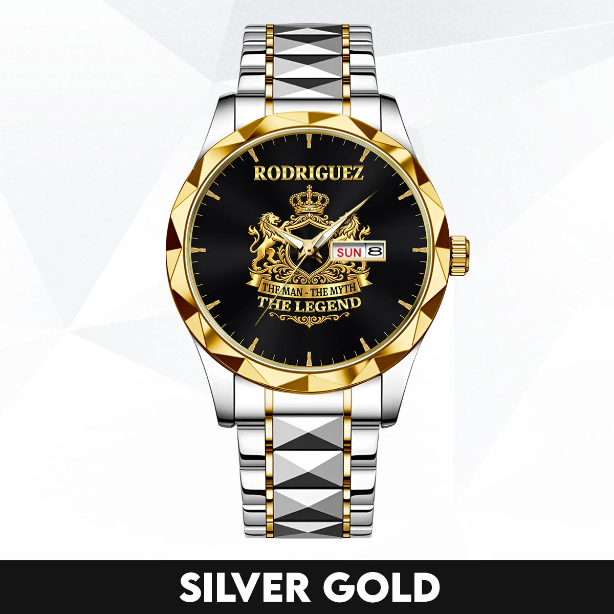 The Man The Myth The Legend Gold Lion Crest Watch RODRIGUEZ M1-W40