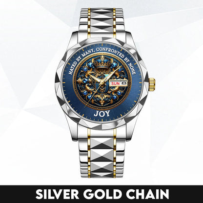 Hated By Many Confronted By None Golden Blue Watch JOY M1-W15