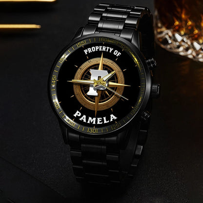 Property Of Your Name Compass Watch PAMELA M1-W18