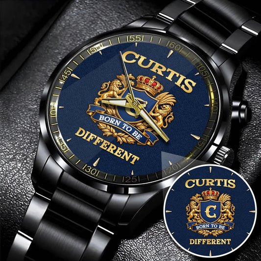 Personalized Born to Be Different Gold Logo Blue Watch CURTIS M1-W25