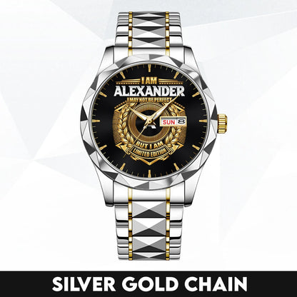 I Am Name I May Not Be Perfect Gold Watch ALEXANDER M1-W41