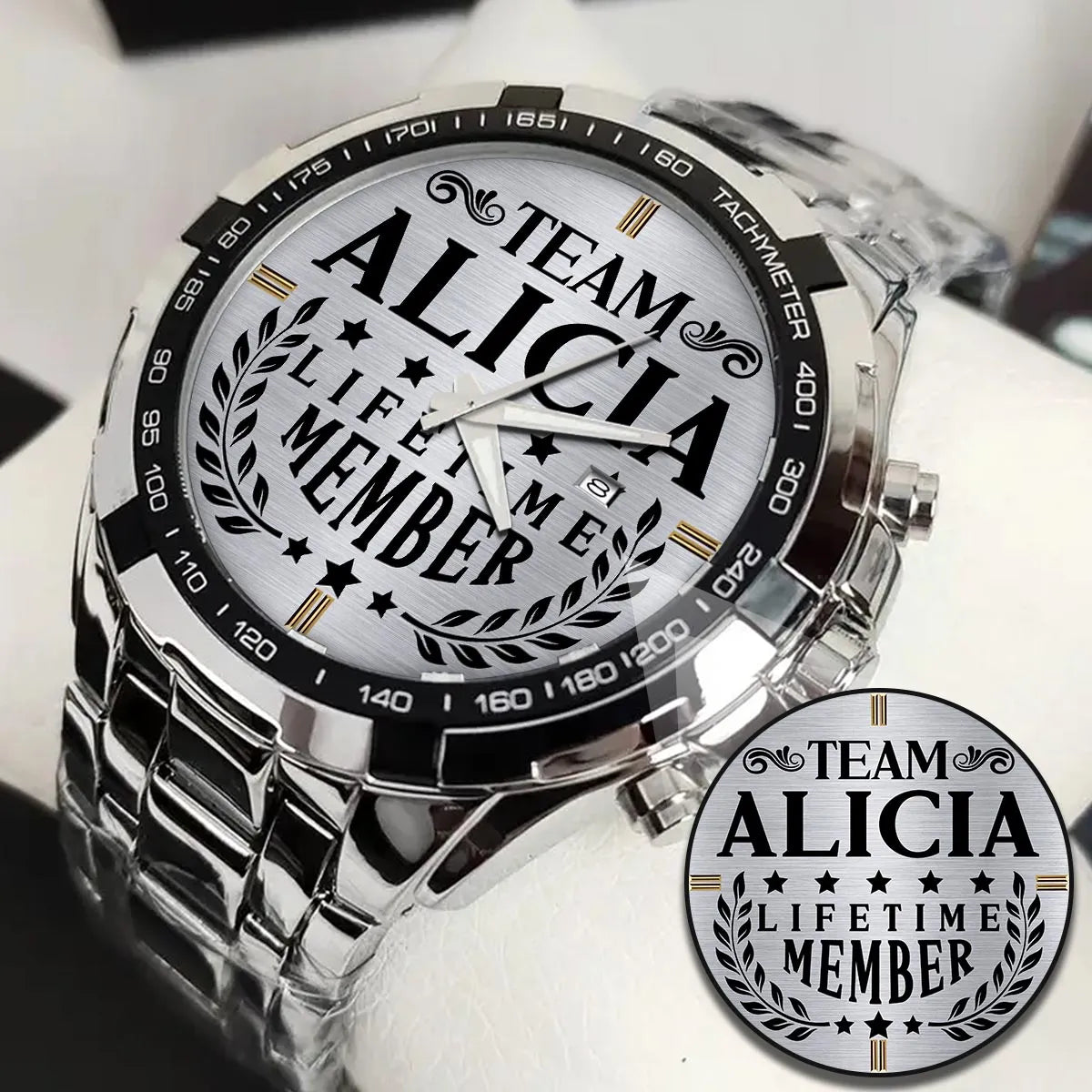 ALICIA 13K1-437 Alloy-Quatz-Men Watch, Personalized Premium Gift for Anniversary