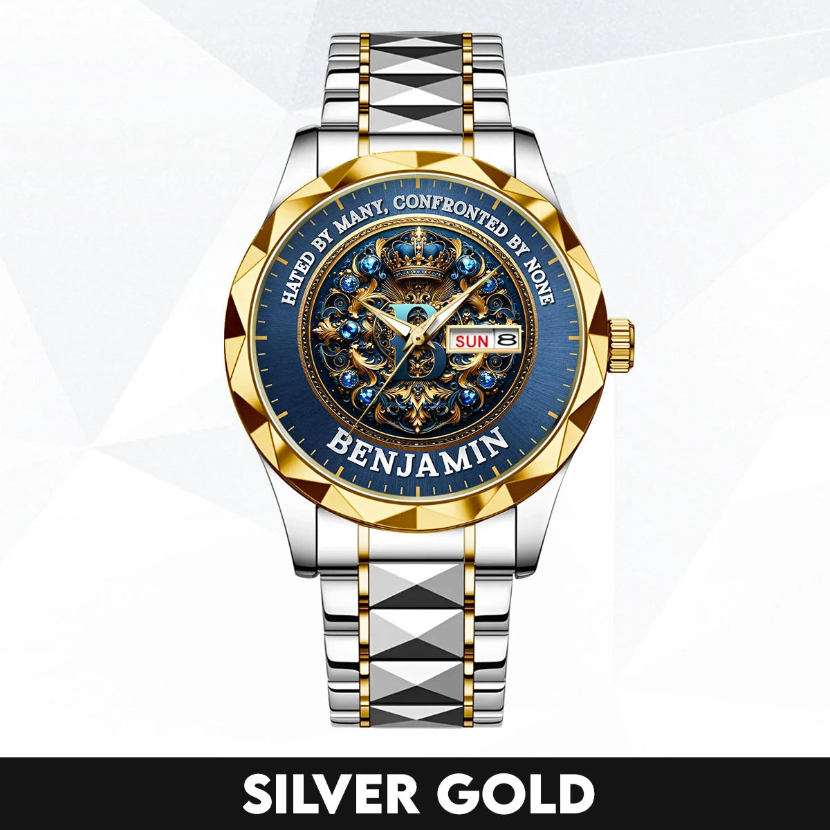 Hated By Many Confronted By None Golden Blue Watch BENJAMIN M1-W15