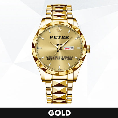 No Struggle No Strength Luxury Gold Watch PETER M1-W27