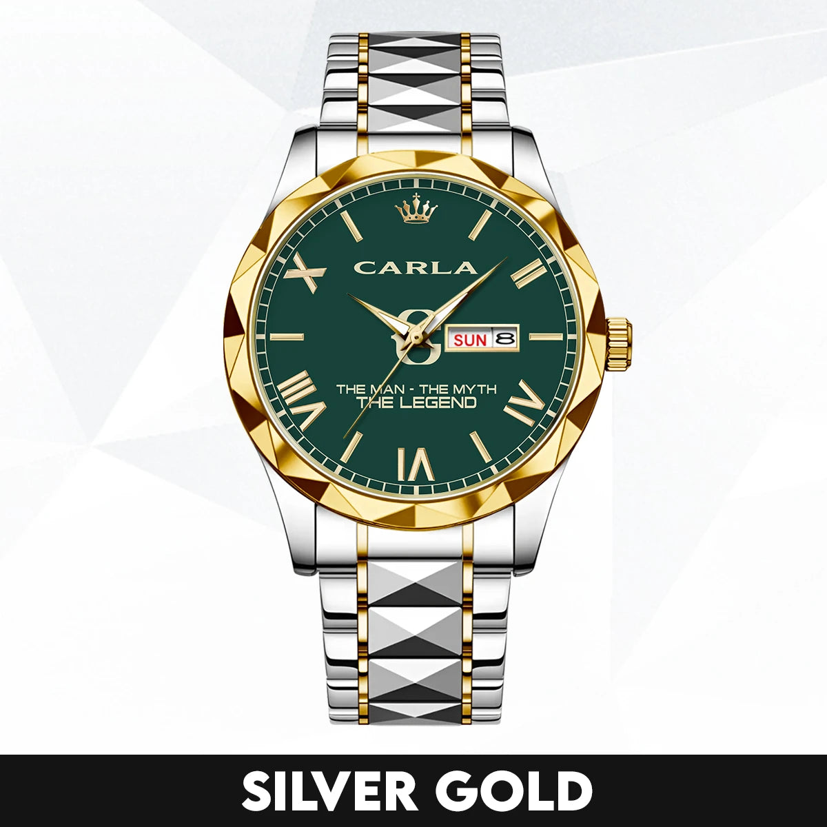 The Man The Myth The Legend Gold & Green Watch CARLA M1-W32