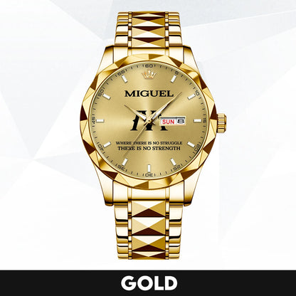 No Struggle No Strength Luxury Gold Watch MIGUEL M1-W27